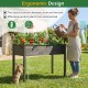 Wooden raised vegetable garden bed in gray, 30" height for easy planting, made of durable fir wood, ideal for outdoor.