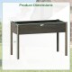 Wooden raised vegetable garden bed dimensions showing 47" length, 24" width, and 30" height for easy plant management.