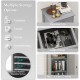 Gray wooden storage cabinet featuring a large drawer and adjustable shelves, perfect for bathroom or living room use.