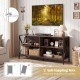 Wooden TV stand in rustic brown with sturdy legs and anti-tipping kits, supporting TVs up to 55 inches for enhanced.
