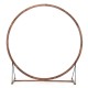 Round wooden wedding arch made of fir wood, sturdy and smooth, ideal for outdoor ceremonies and event decor.