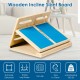 Adjustable wooden slant board for calf stretching, made of multilayer plywood, supports 350 lbs, foldable for easy.