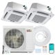 Ceiling cassette mini split AC system featuring 27000 BTU capacity, inverter technology, and 360° airflow for efficient.