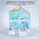 3-zone ducted mini split AC system showing temperature settings for optimal comfort in a modern home environment.