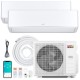 X-Pro 35000 BTU mini split AC system with heat pump for 2 zones, featuring inverter technology and smartphone control.