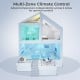 Multi-zone climate control illustration showing 2 zones with independent temperature settings for optimal comfort.