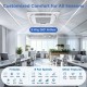 Ceiling cassette mini split AC with 8-way 360° airflow, 7 modes, and whisper-quiet operation for efficient cooling.