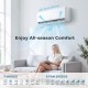 X-Pro 35000 BTU Mini Split AC with Heat Pump, featuring 4D auto swing and 7 modes for year-round comfort.