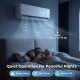 X-Pro 35000 BTU mini split AC in a bedroom, showcasing quiet operation and sleep mode for peaceful nights.