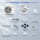X-Pro 35000 BTU ceiling cassette mini split AC package includes outdoor unit, indoor unit, and installation accessories.