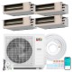 Concealed ducted mini split AC system with 4 zones, 35000 BTU, featuring smart control and energy-efficient inverter.