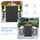 5-piece patio dining set featuring acacia wood table and space-saving design with tucking bar stools for outdoor use.