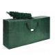 Oversized green polyethylene storage bag designed for a 9 ft artificial Christmas tree, featuring strong handles and a.