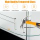 Tempered glass shelf detail of a 2-holder bar table with sturdy metal frame, ideal for wine and glass storage.