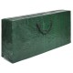 Large green polyethylene storage bag for a 9 ft artificial Christmas tree, waterproof with reinforced handles for easy.