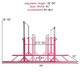Adjustable pink gymnastic training parallel bars with a height range of 38"-55", suitable for various exercises.