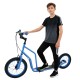 Youth scooter in blue with adjustable handlebar and 16/14-inch inflatable wheels, ideal for ages 8 and up.