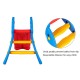 Colorful indoor outdoor children folding slide with lined pedals for safety and easy climbing, suitable for ages 2-5.