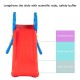 Children's folding up-down slide in red and blue, designed for safety with a gentle slope and non-toxic HDPE.