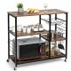 Rolling industrial kitchen baker’s storage shelf showcasing a sturdy metal frame and spacious tiers for versatile.