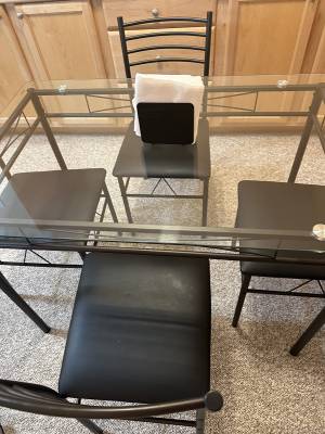 Small dining room table with chairs