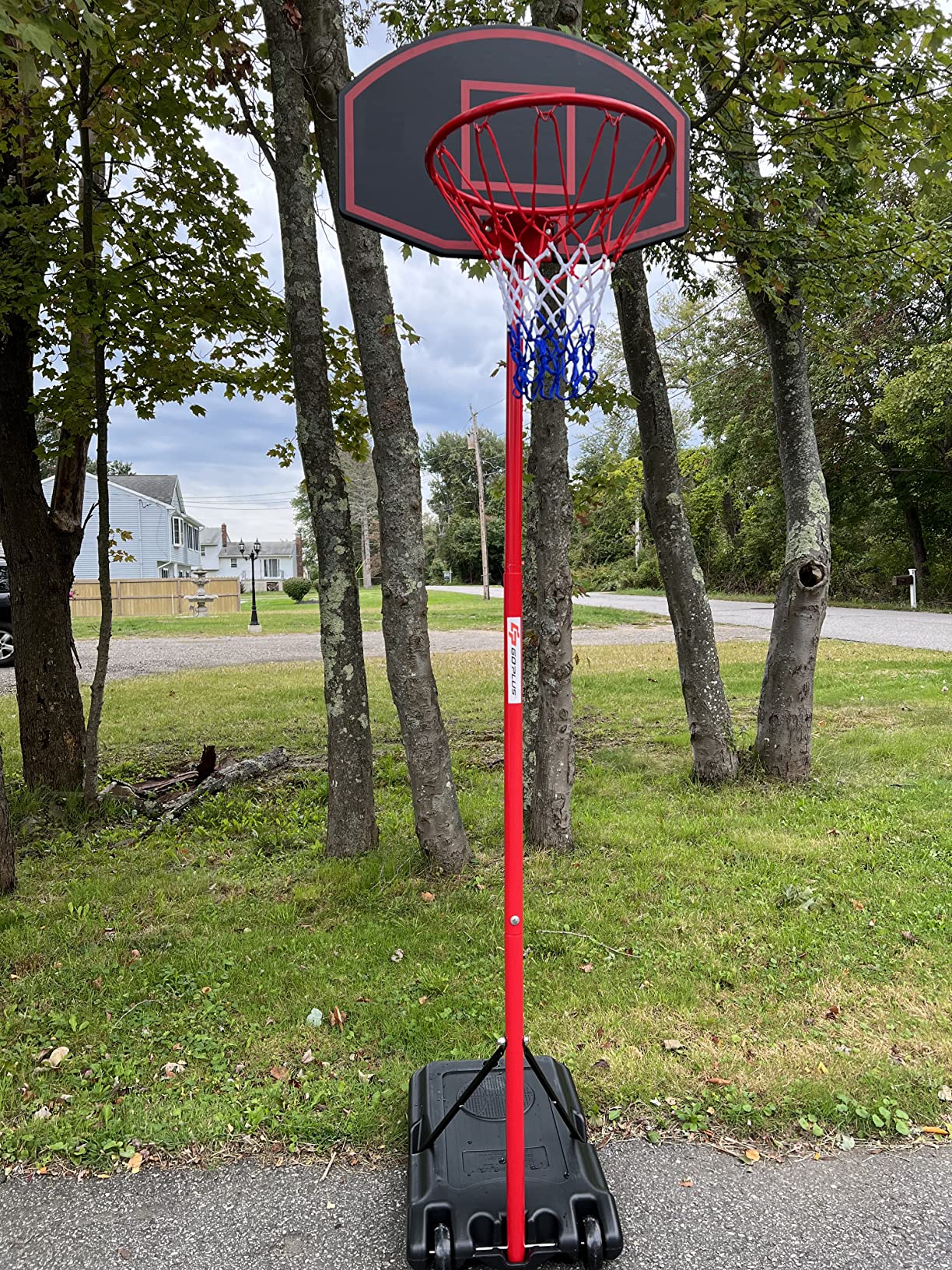 Costway Height Adjustable Portable Basketball Hoop System Shatterproof  Backboard Wheels 2 Nets 