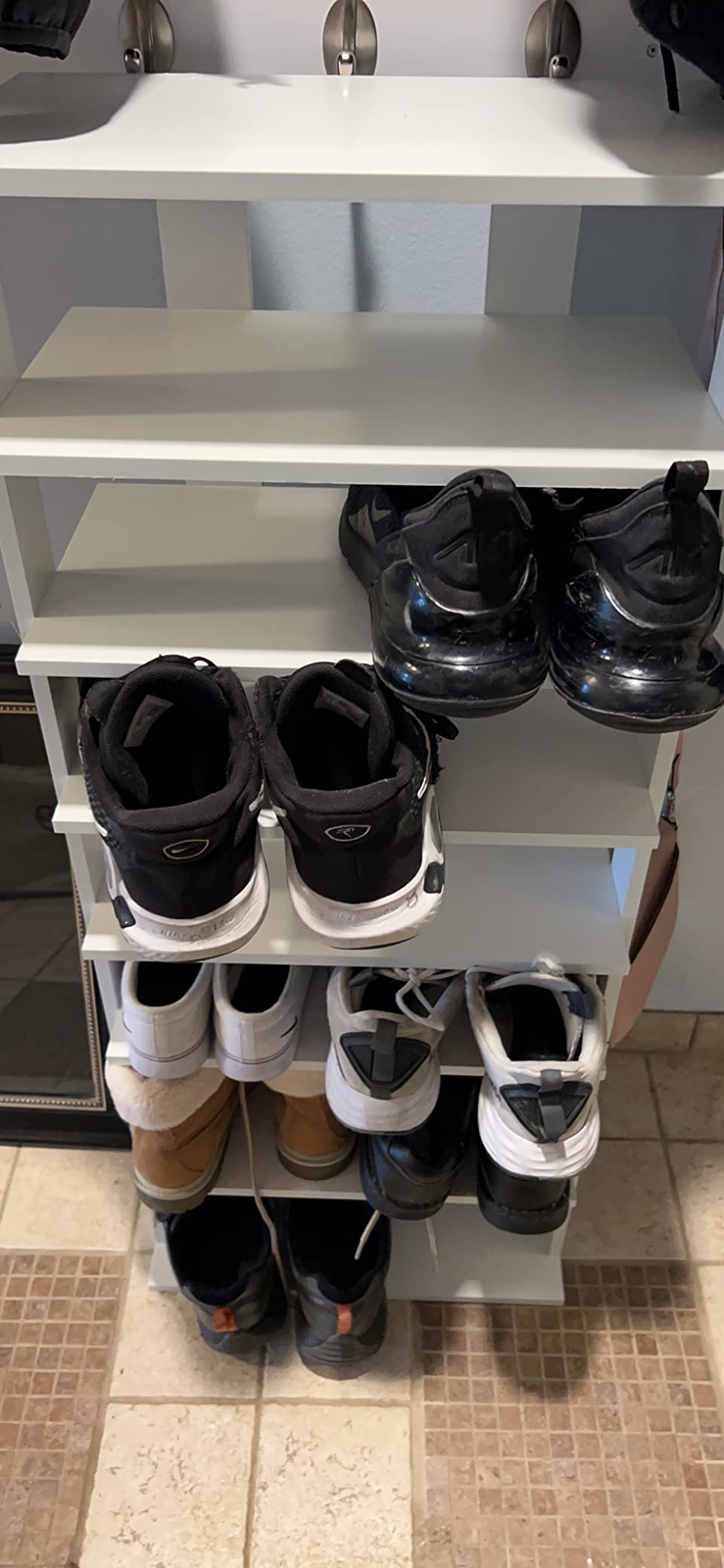 . This is a great shoe storage solution for size 9 and below woman's shoes.